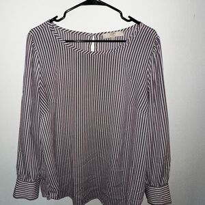 LOFT Monochrome Striped Blouse